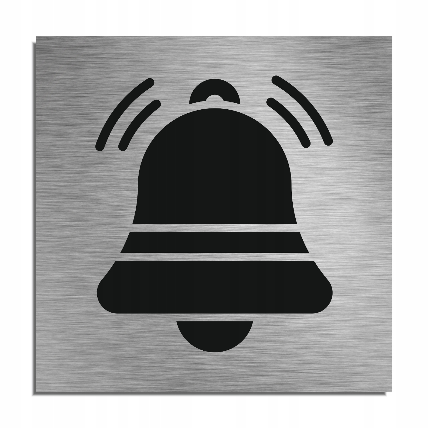 Tabliczka Dzwonek samoprzylepna srebrna 8x8cm