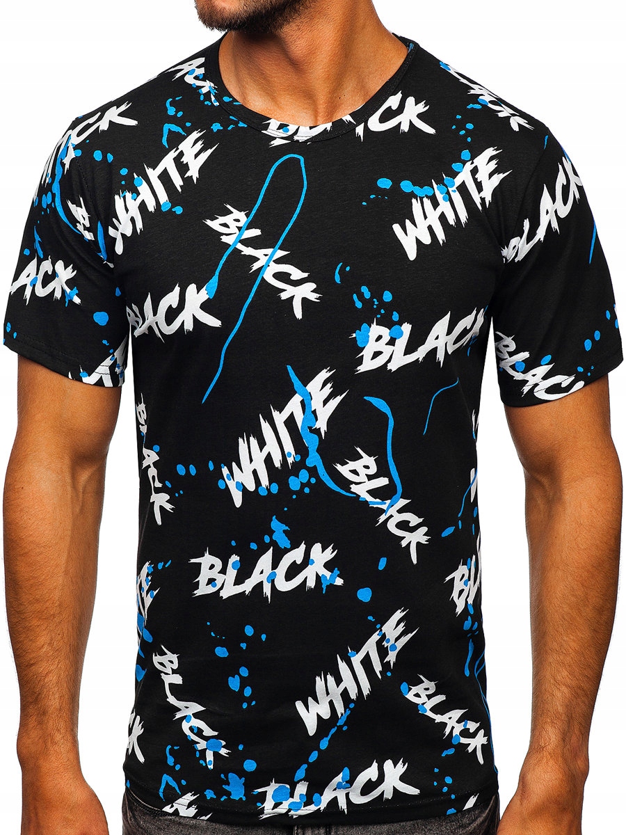 

T-shirt Męski Czarno-niebieski 14939 Rozmiar_xl
