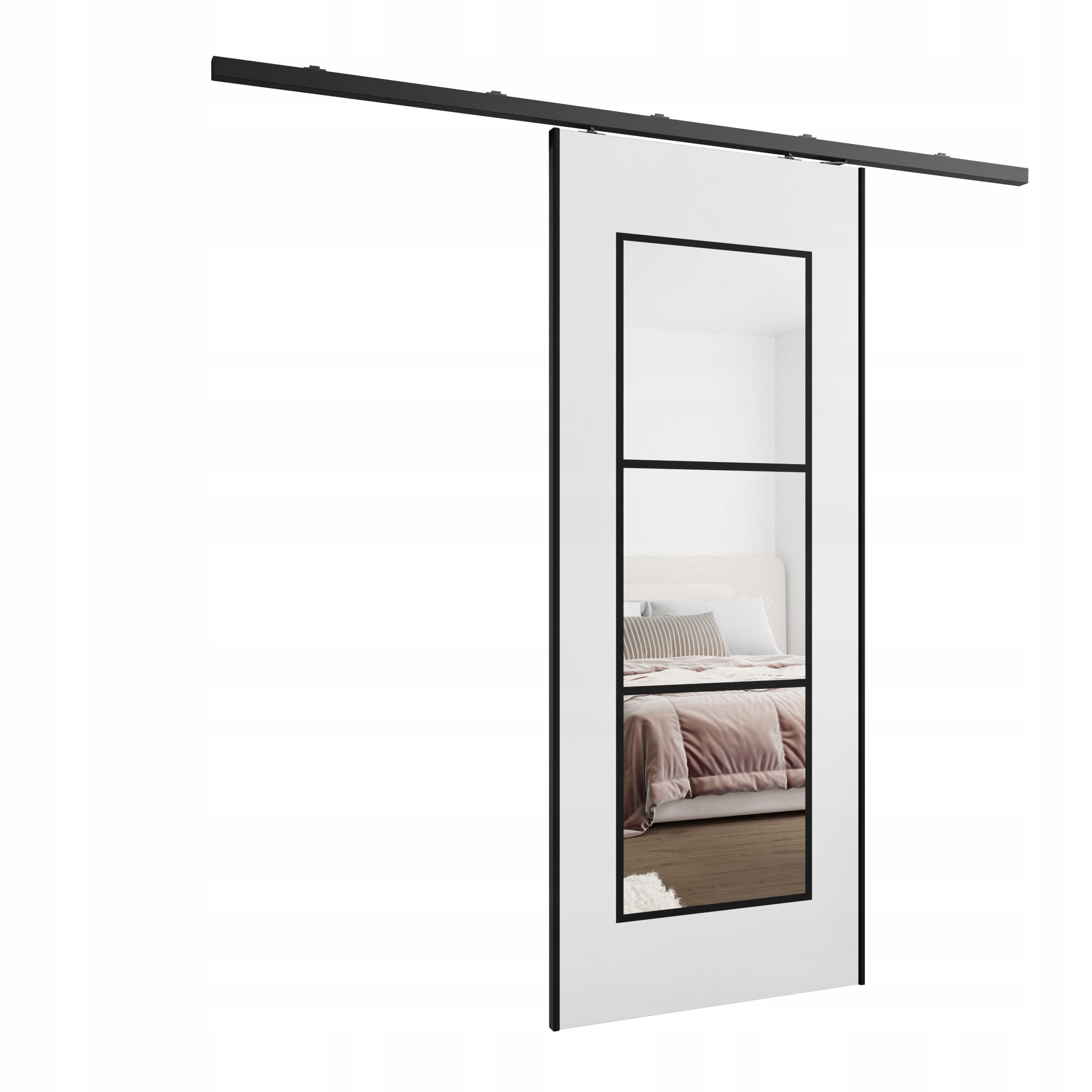 Posuvné nástěnné dveře HS-45 Flori 70 bílé