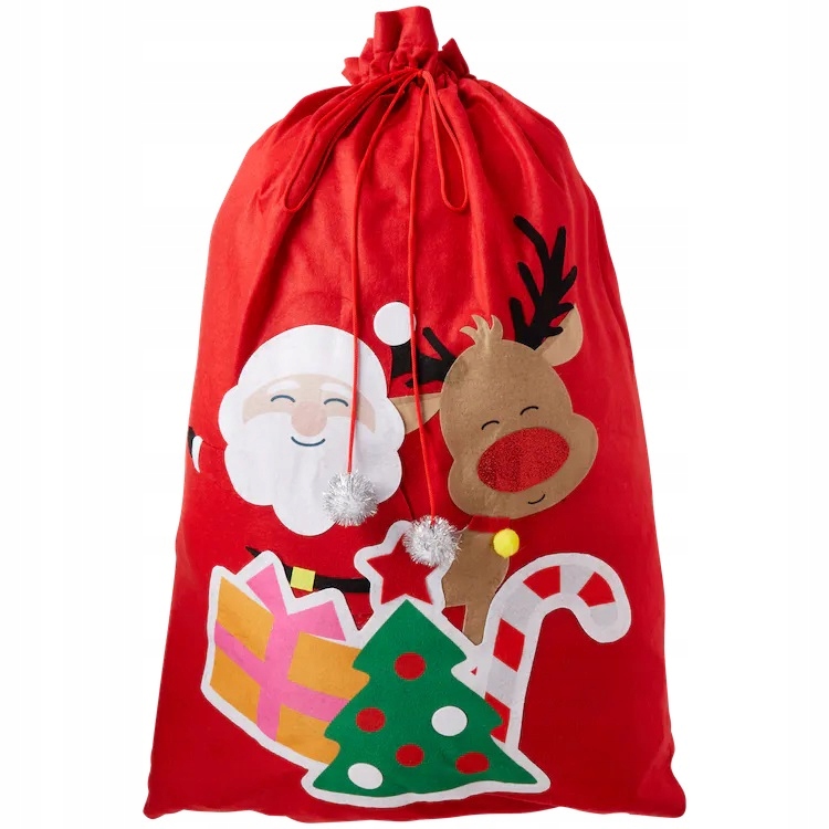 

Świąteczna torba na prezenty Worek z Mikołajem XXL
