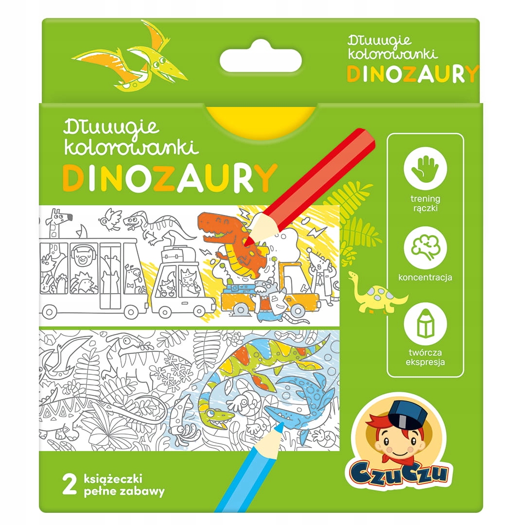

Długie kolorowanki CzuCzu Dinozaury Praca zbiorowa