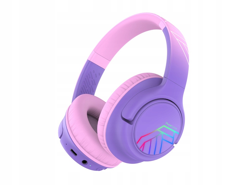 Słuchawki nauszne Powerlocus Bobo Kids Różowo-fioletowy