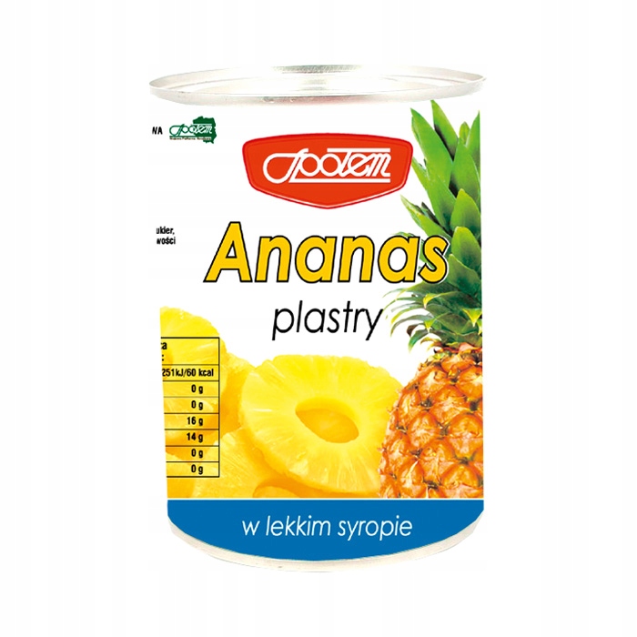 Społem - Ananas plastry w syropie 565 g
