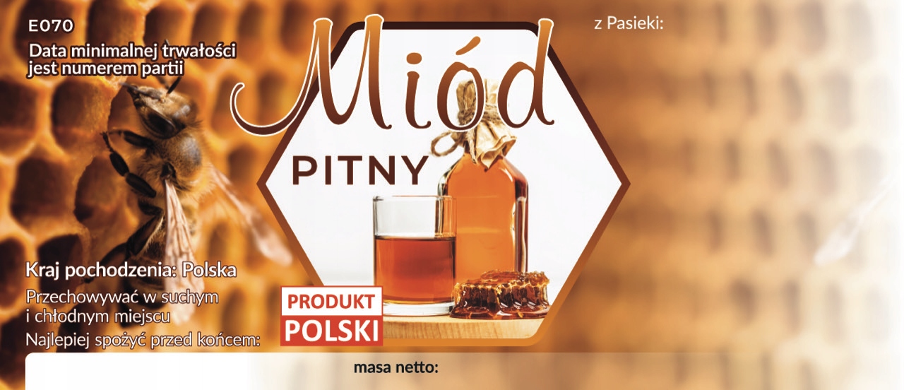 

Etykiety na Miód Pitny opakowanie 100 szt.