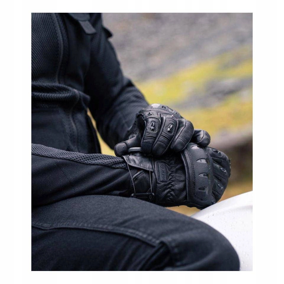 RĘKAWICE MOTOCYKLOWE KNOX ORSA LEATHER MK2 CZARNE MĘSKIE BLACK Model ORSA