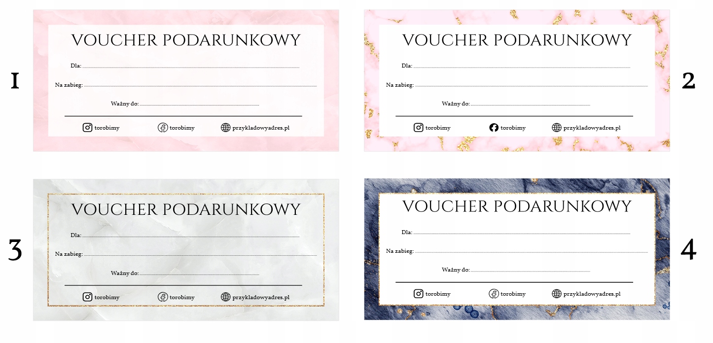 Akrylowy Lustrzany Voucher Bon Podarunkowy Beauty 1 szt Rodzaj vouchery