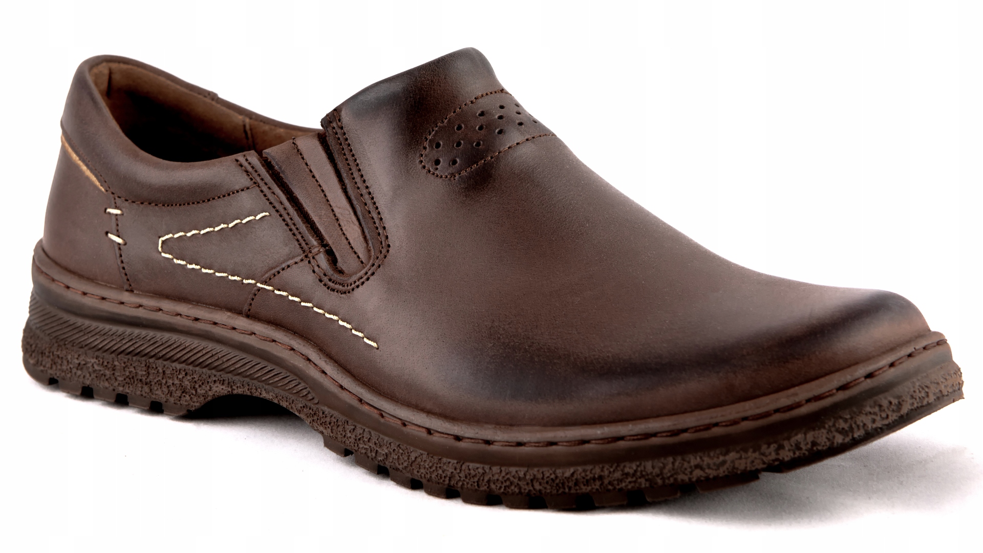 

Mokasyny męskie Polskie Szerokie buty skórzane 44