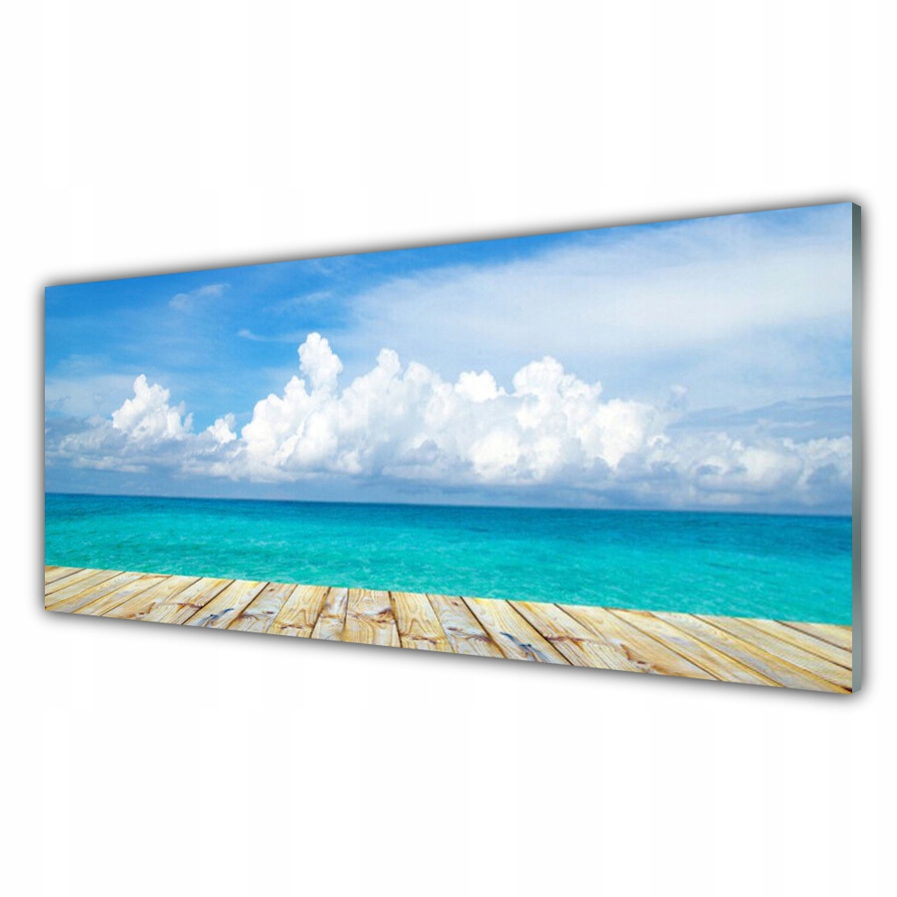 

Obraz z grafiką 125x50 Morze Chmury Molo Krajobraz