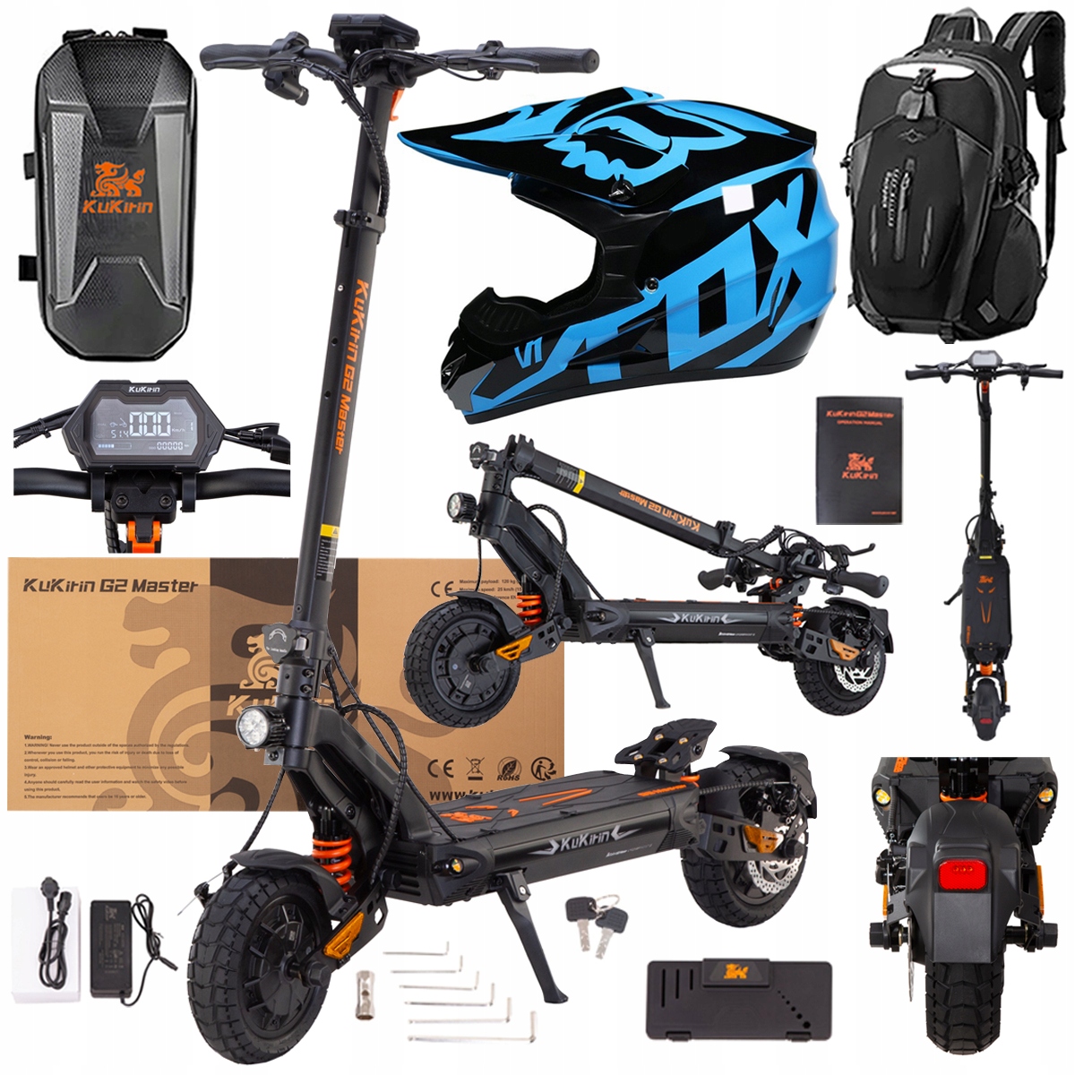 Kukirin G2 Master elektrické vozidlo 2000W 52V 20.8AH 70KM 60KM/H +Dárek