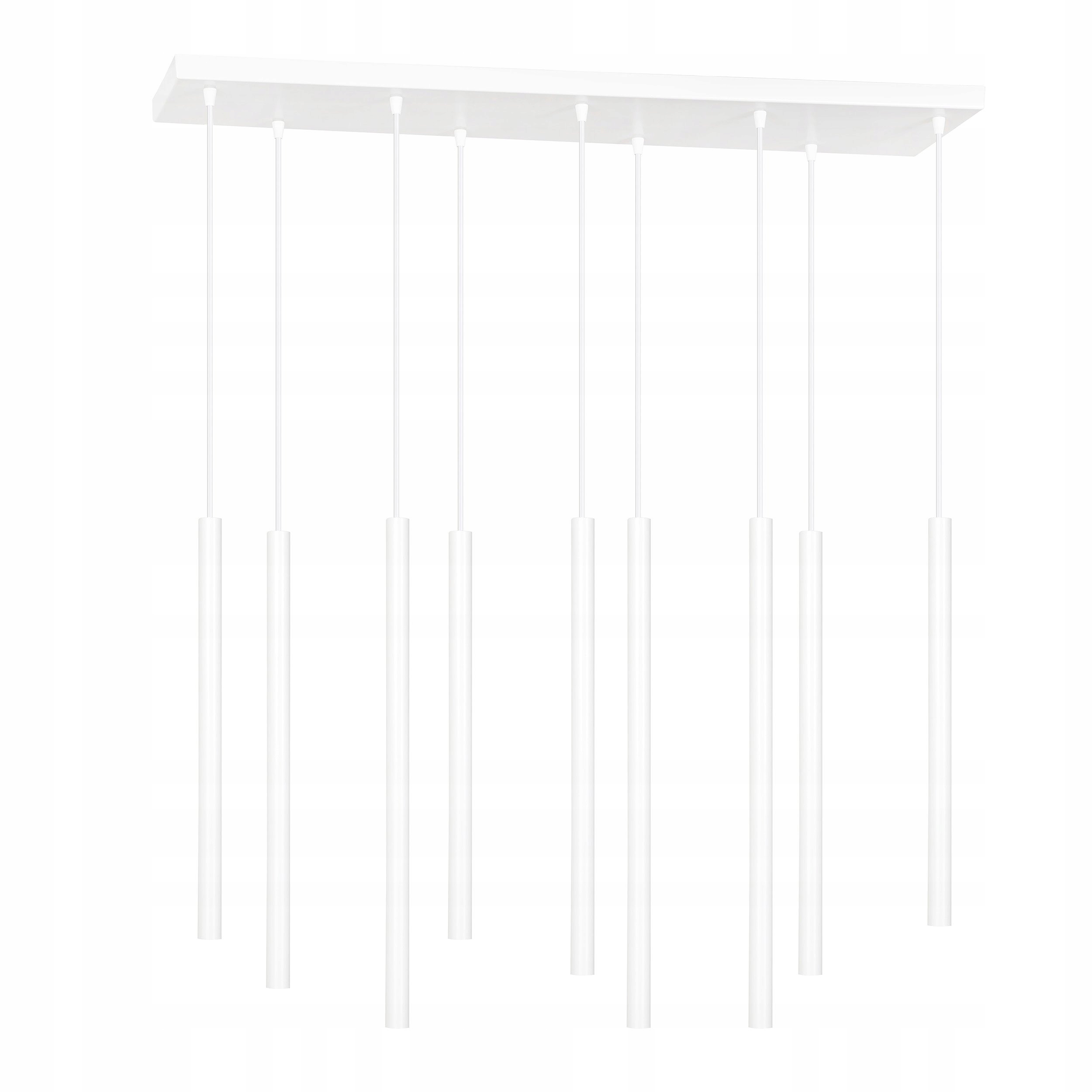 Závesná stropná lampa stropné svietidlo Selter 9 biela úzka tuba veľká do obývačky