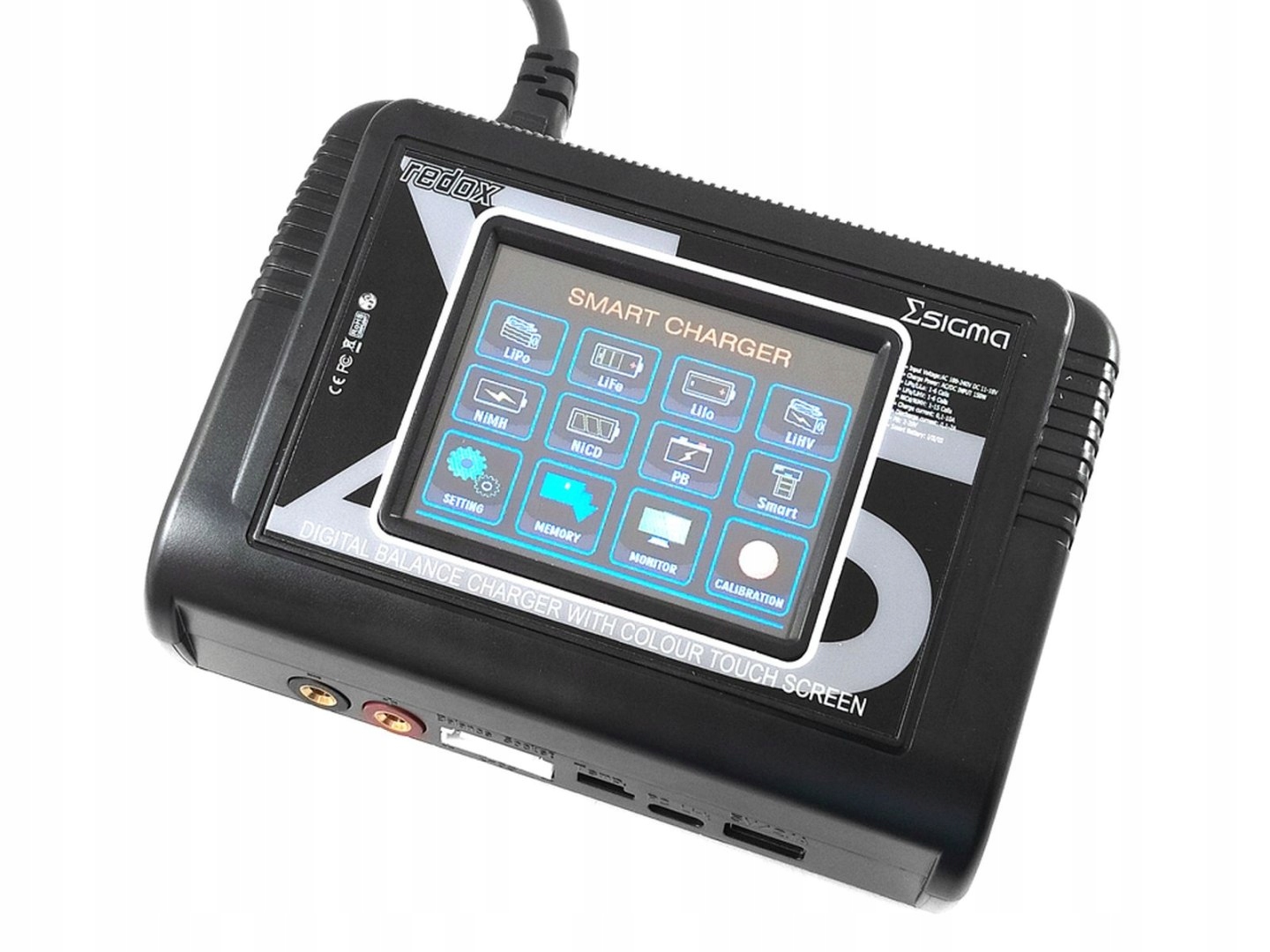Nabíječka Redox Sigma s vestavěným napájecím zdrojem barevný dotykový zobrazuje