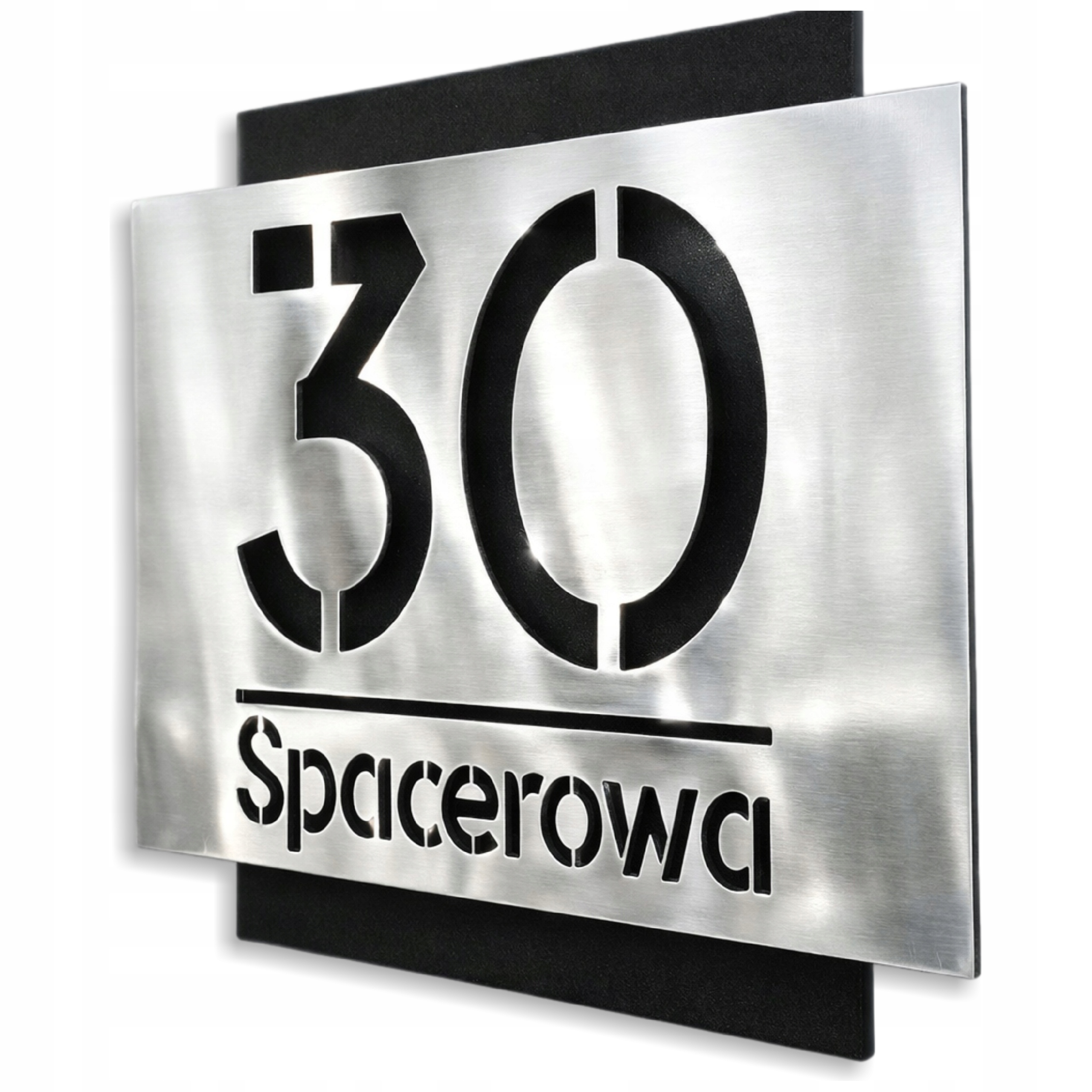 Adresní tabule Nerezová Ocel 40x32 cm Číslo domu Ulice Malovaná Práškov