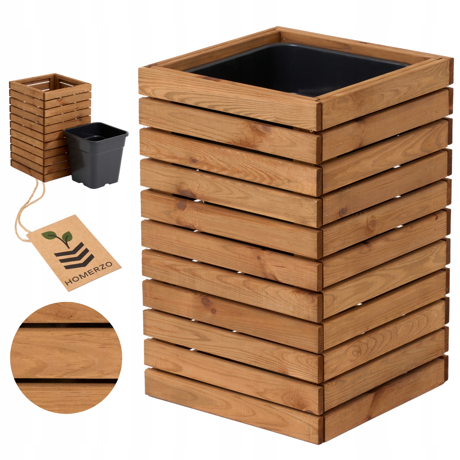 Duża donica ogrodowa wysoka z wkładem plastikowym 1x18l taras balkon ogród