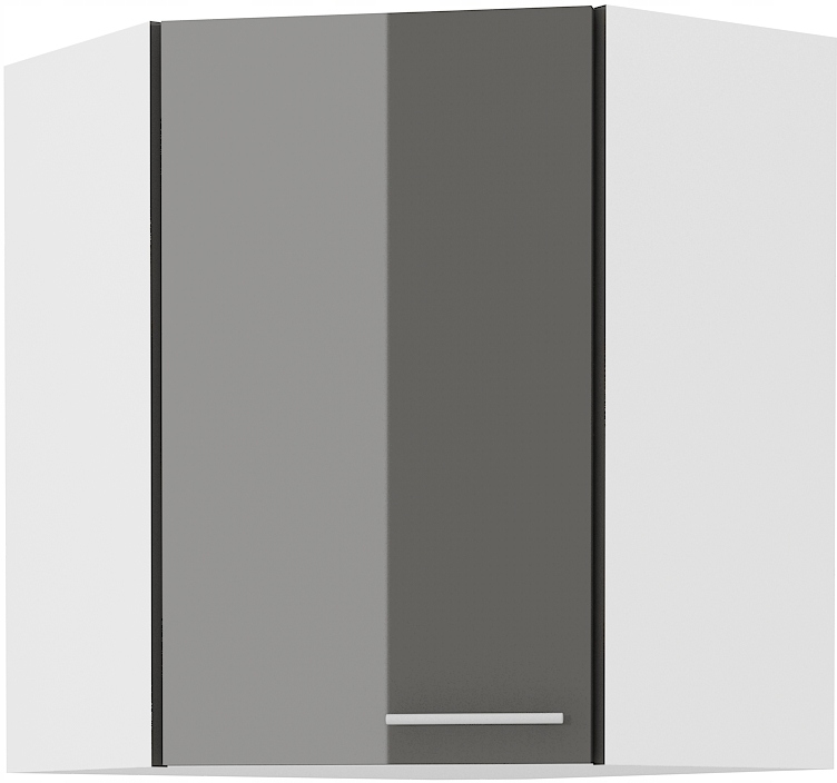 Szafka kuchenna wisząca narożna szary połysk LILI