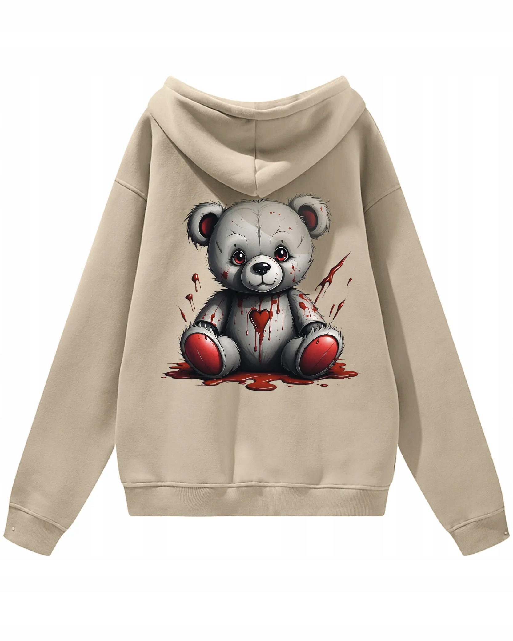 Oversize mikina s kapucí medvídek Hračka béžová L