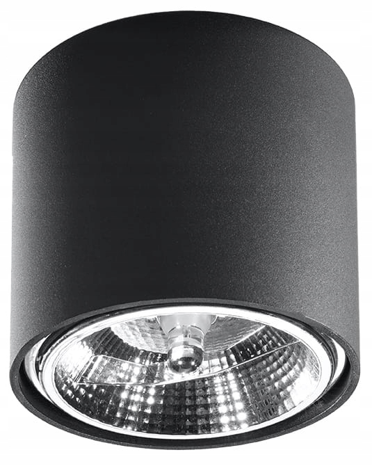Stropní bodové svítidlo černé kulaté 12 cm spotové Sollux Lighting