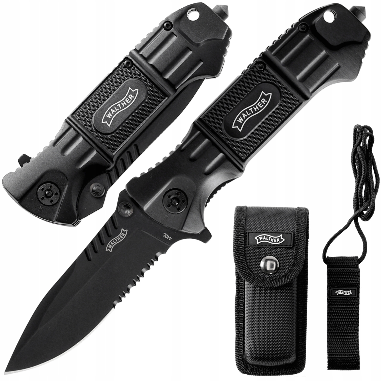 Nůž Walther Btk Spear Point Edc Klips Zbijak Černý