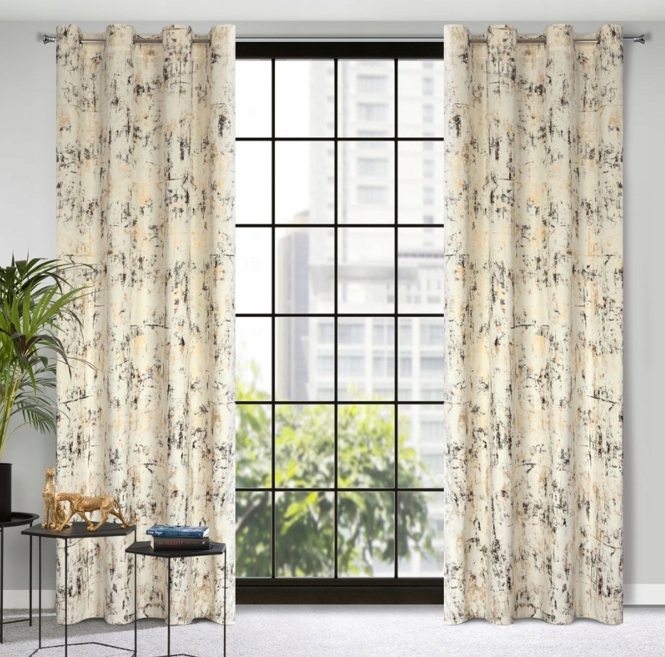 

Zasłona welwetowa Tonia 140x250 krem,złota
