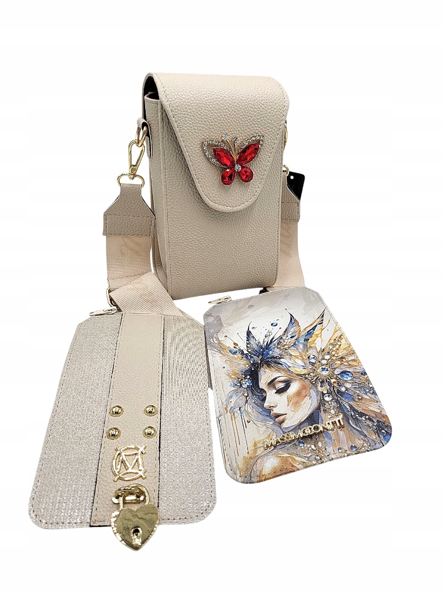 Massimo Contti dámská taška na kolo s vyměnitelnými klopami, bezová