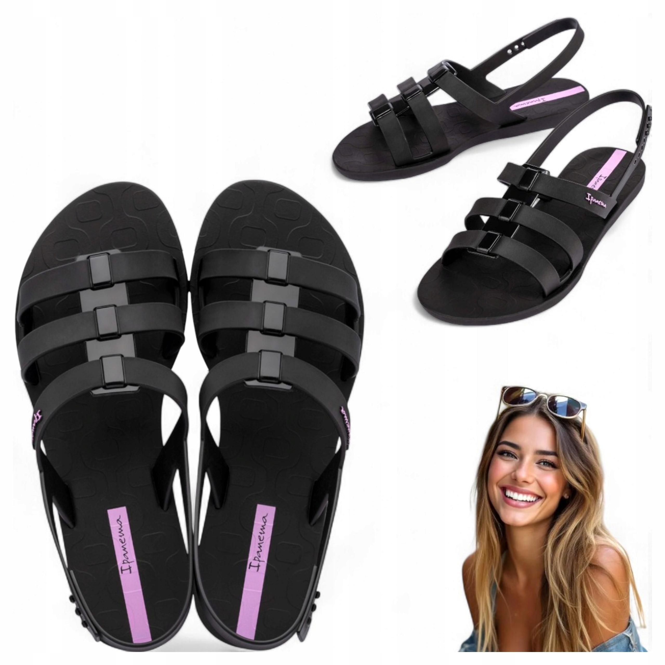 Dámské sportovní sandály Ipanema Style Ploché Elegantní Pohodlné Černé 38
