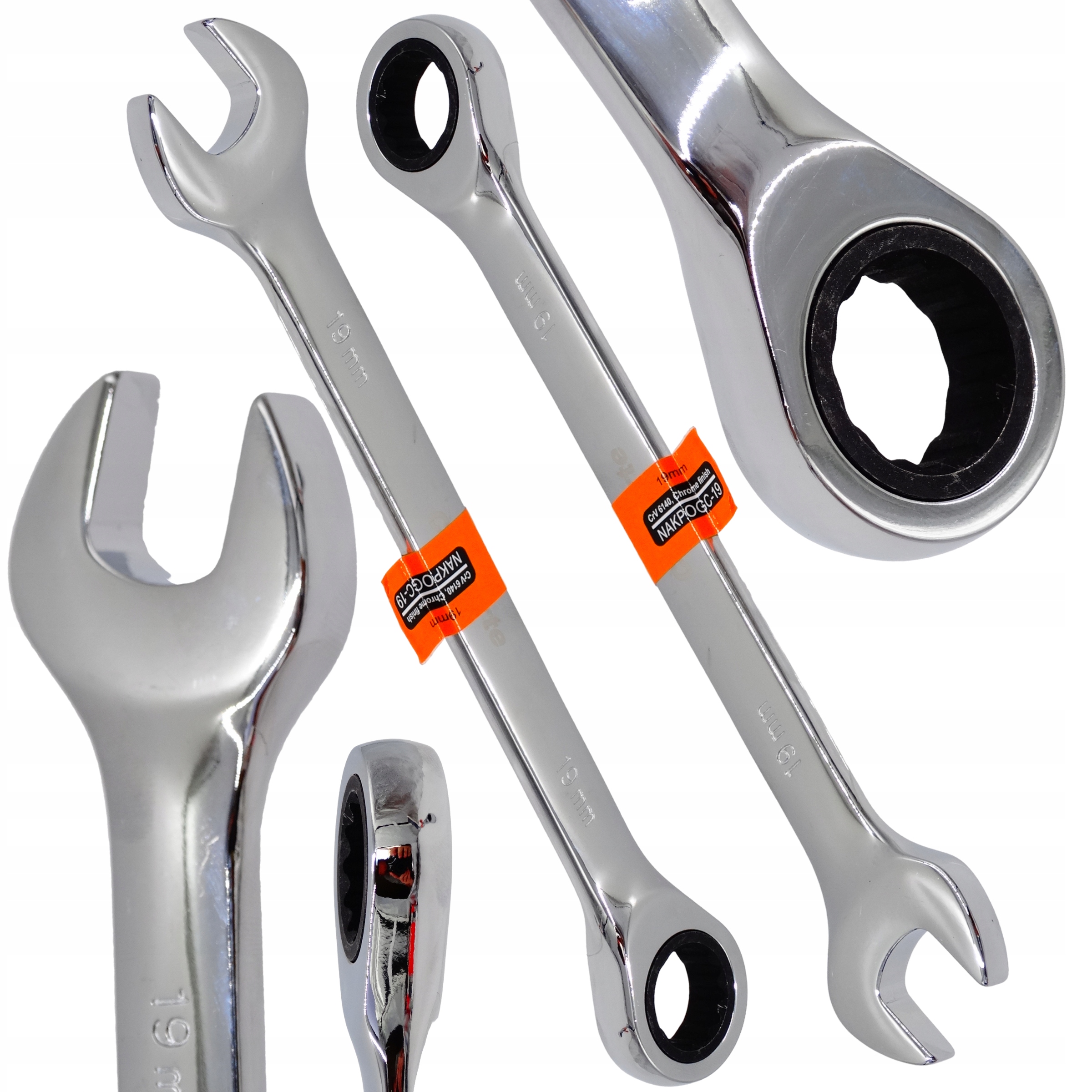 Klucz klucze płasko oczkowy z grzechotką CrV 10mm