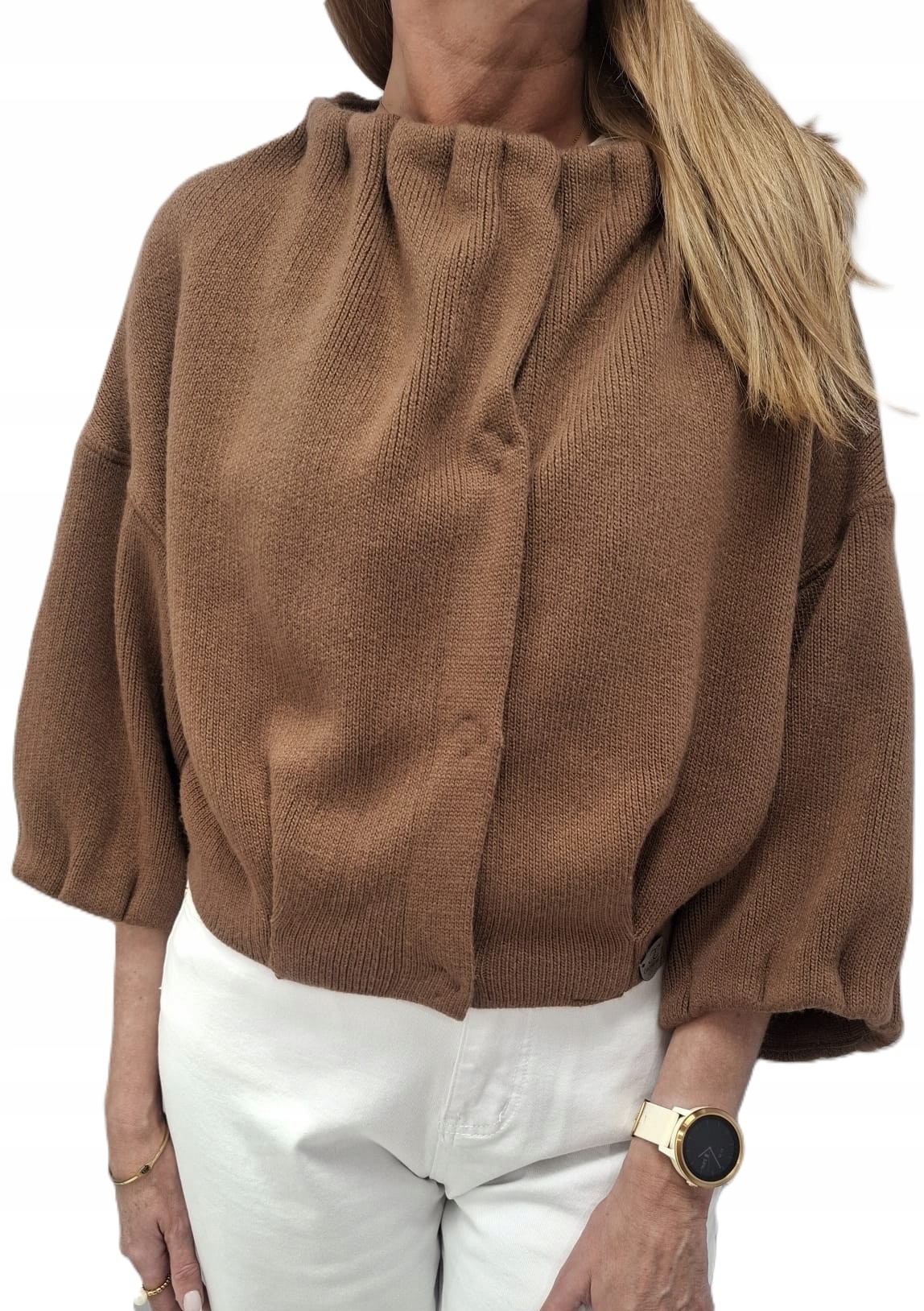 Cocomore Svetr Bomber Bolerko Přehoz Hnědá