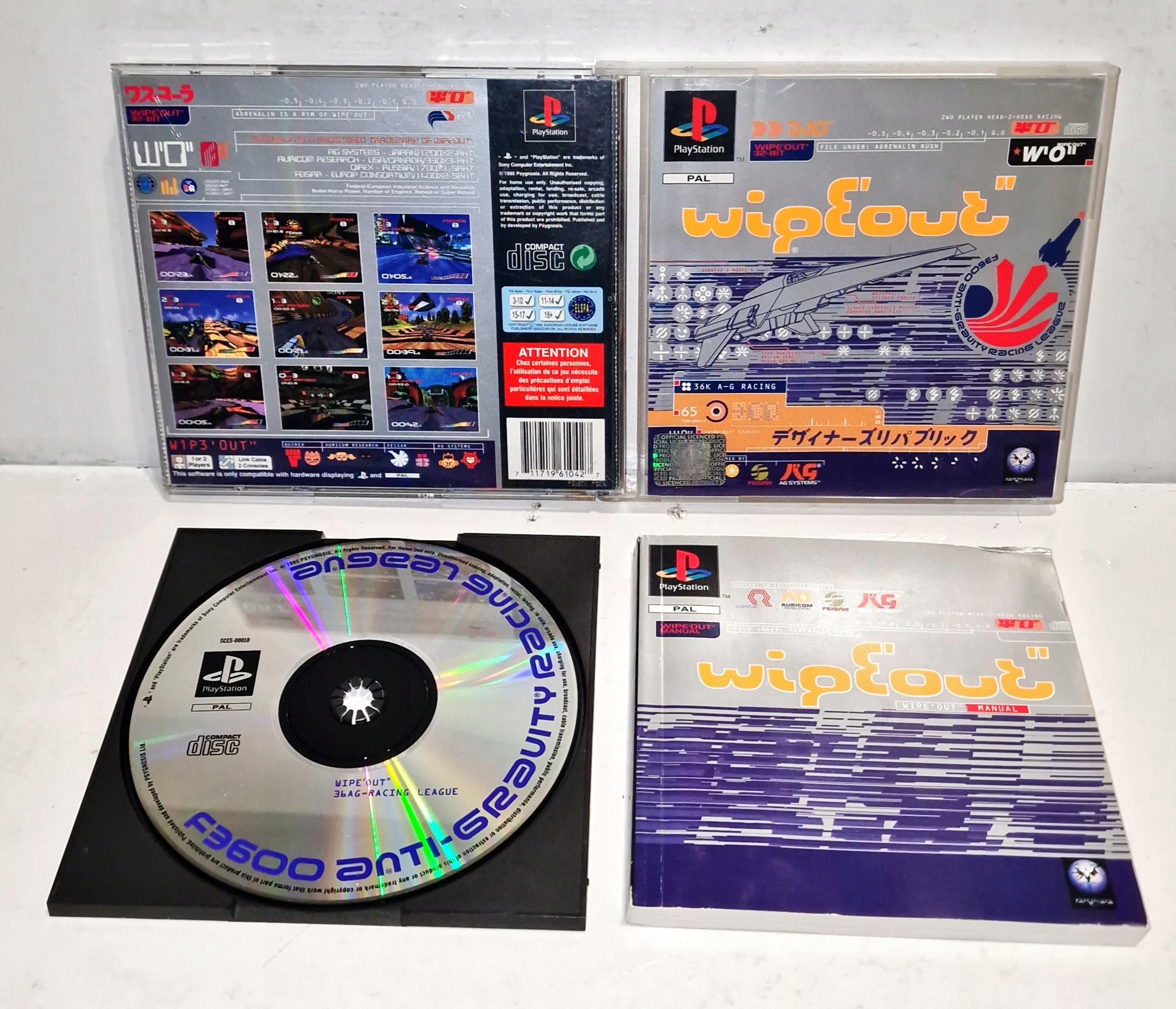 Gra WIPEOUT PSX 3XA ZADBANA PŁYTA