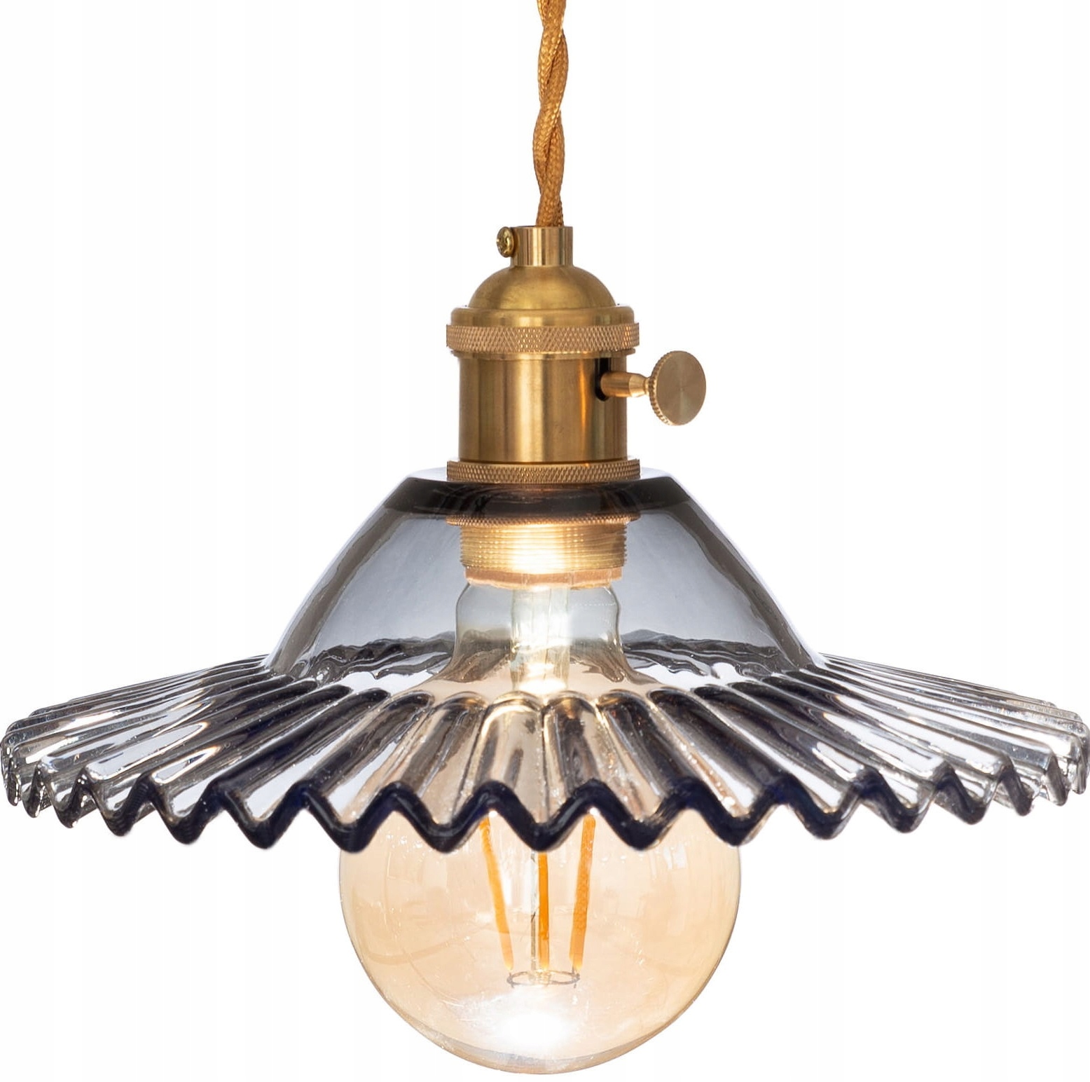 

Lampa wisząca szklana płaska Balerina grafitowa