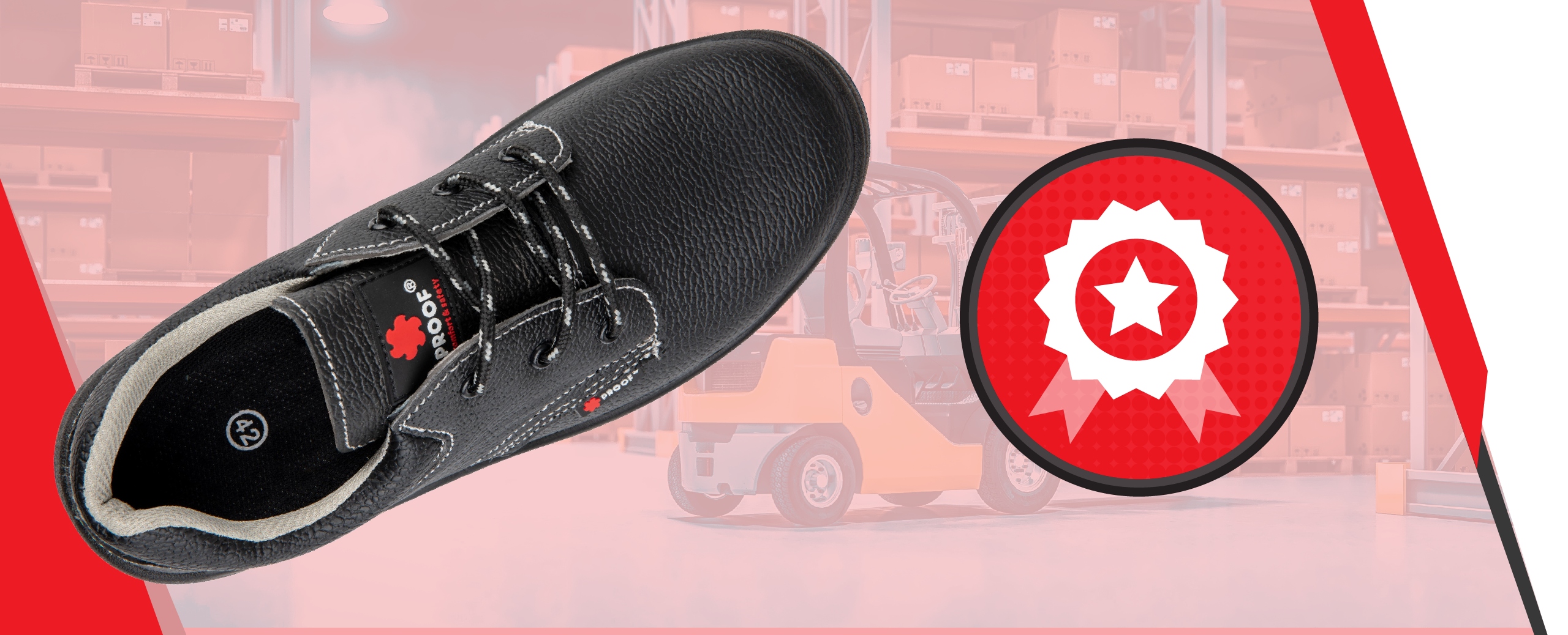 BUTY ROBOCZE OCHRONNE PÓŁBUTY PROOF STARK SKÓRA LICO S1P ROZ. 42 + WKŁADKA Płeć unisex