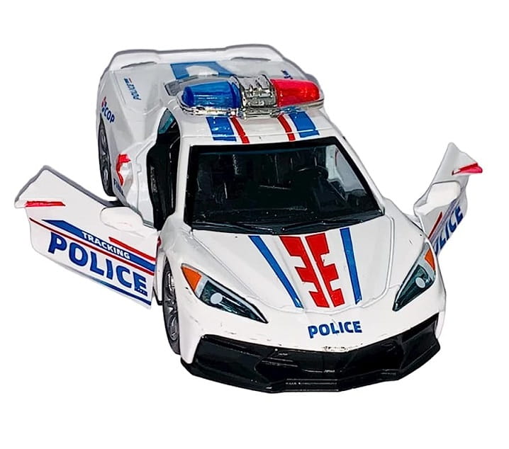 AUTO METALOWE POLICJA ŚWIATŁO DŹWIĘK 12CM RESORAK Wiek dziecka 3 lata +