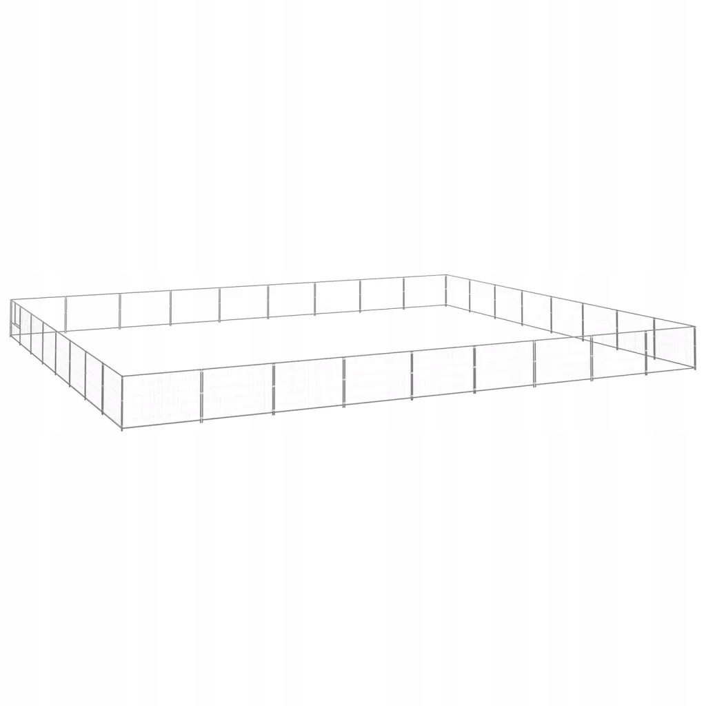 Levně Kotec pro psa, stříbrná, 72 m², ocelová
