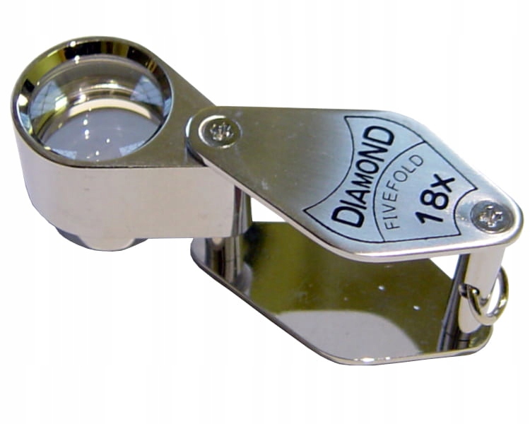 Achromatyczna lupa składana x18 szklana, metalowa