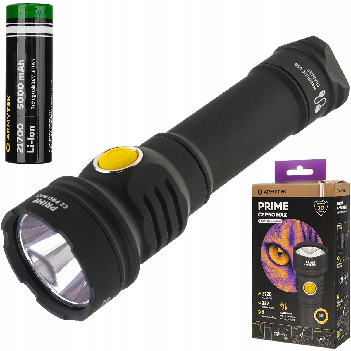 Armytek Prime C2 Pro Max 3720lm Warm Extra Silná Led svítilna Akumulátor