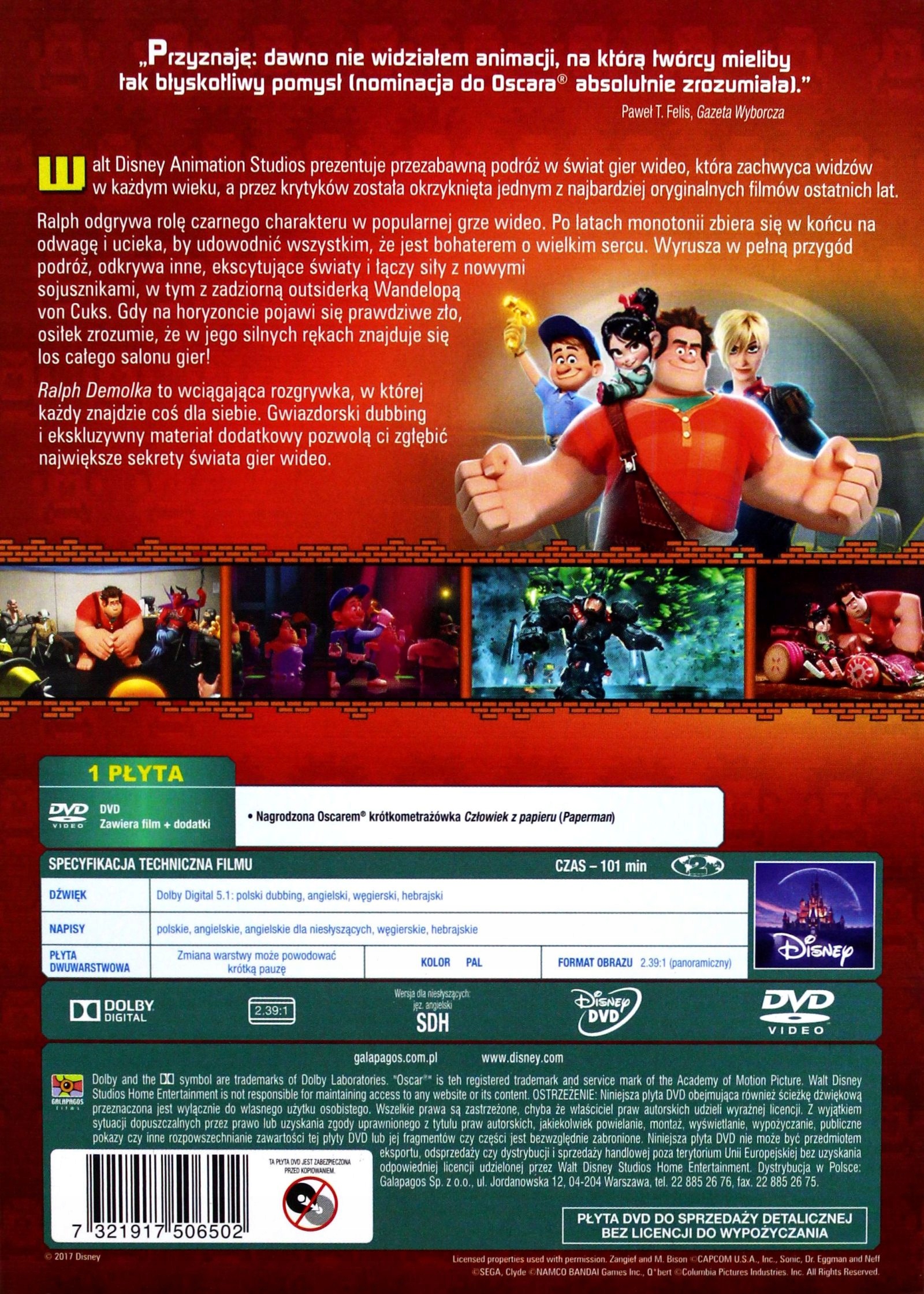 RALPH DEMOLKA (DISNEY) (DVD) Stan opakowania oryginalne
