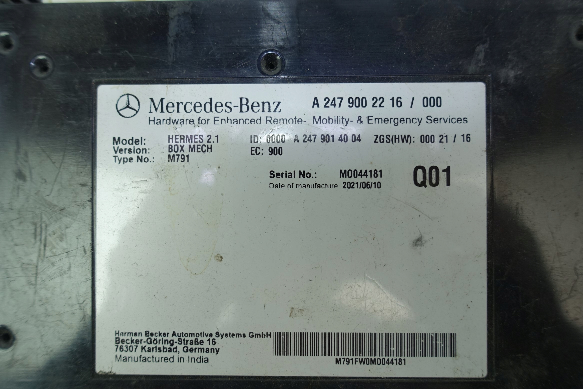 module control unit BLUETOOTH MERCEDES A2479002216