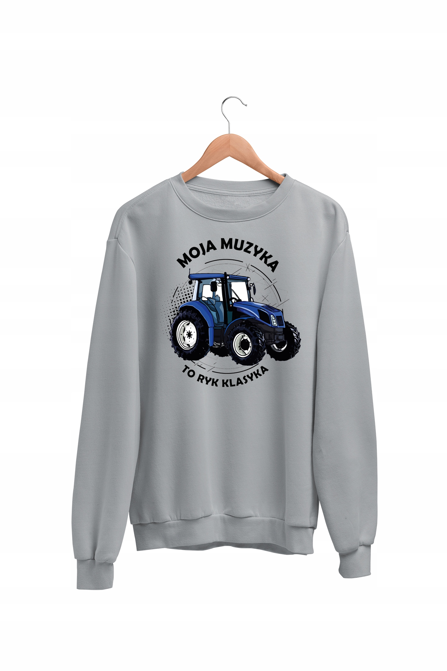 BLUZA BEZ KAPTURA PREZENT UPOMINEK MOJA MUZYKA TO RYK KLASYKA NIEBIESKI Typ bluza