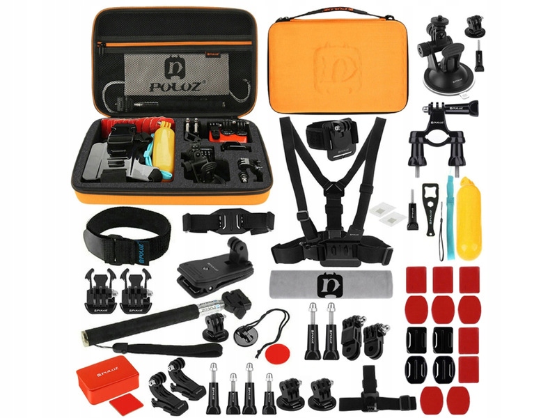 Sada držáků a úchytů Puluz PKT26 Combo Kits (53 in1) oranžová