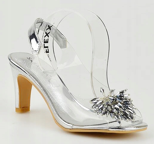 Sabatina 1014-170 Stříbrné vel. 36 Gelové Silikonové Sandály Transparentní