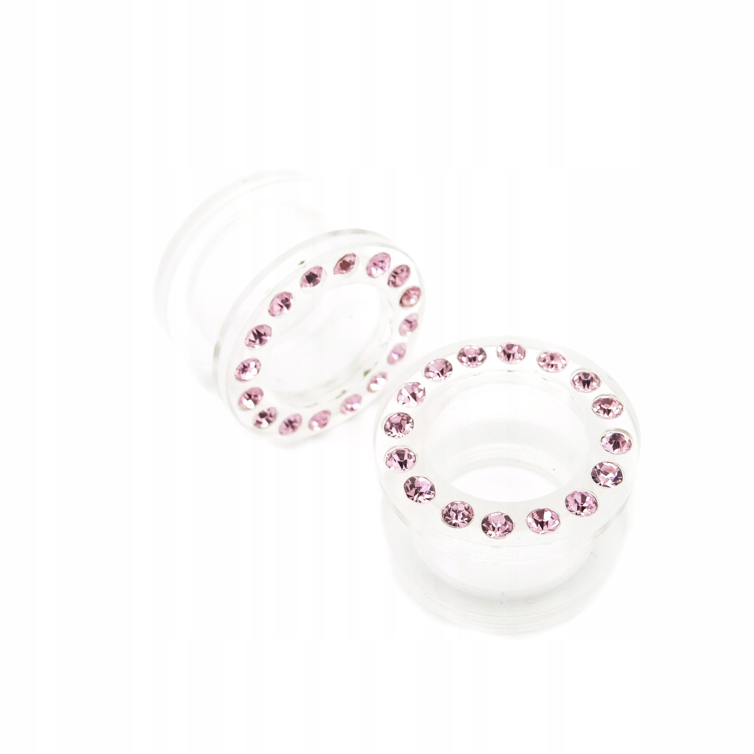 

Tunel Plug Akryl Zakręcany Cyrkonia Jasny Róż 12mm