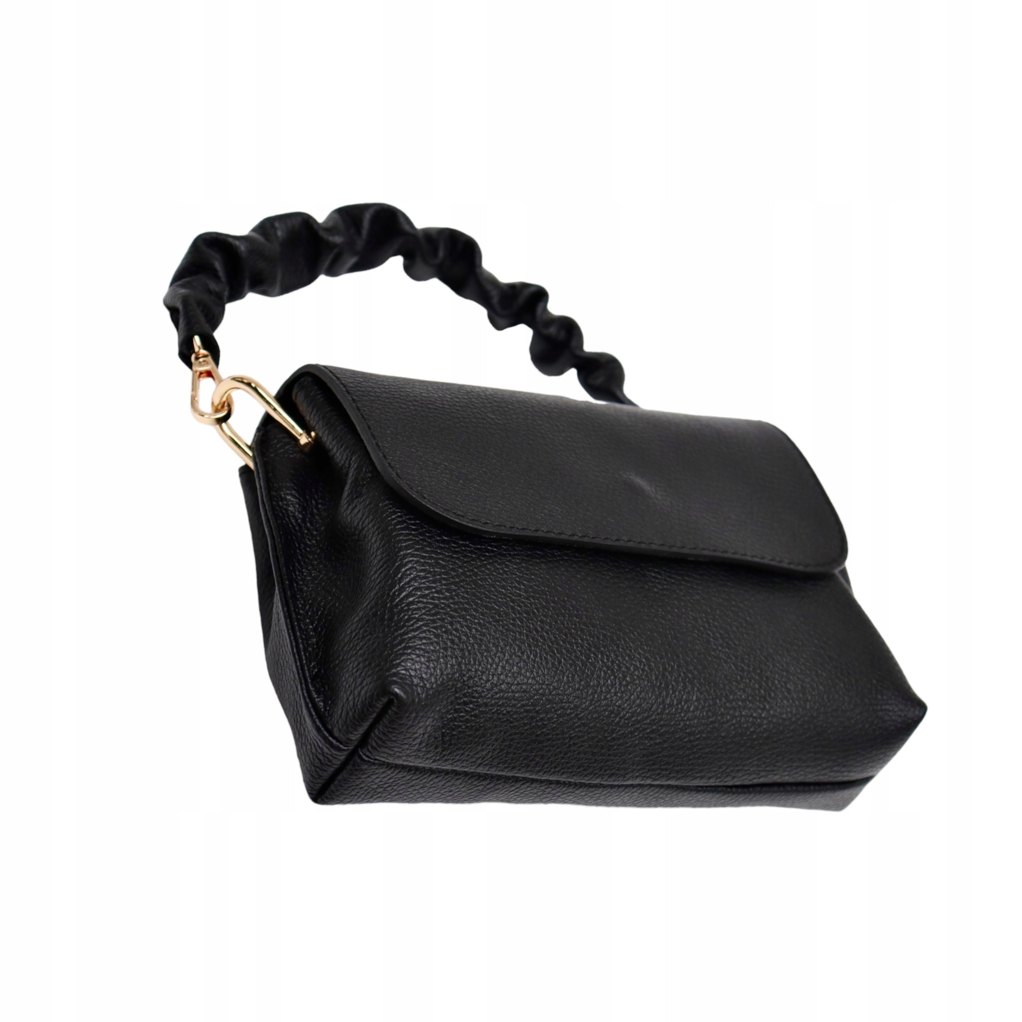 Torebka Damska skóra naturalna Barbara Czarny Głębokość produktu 8 cm