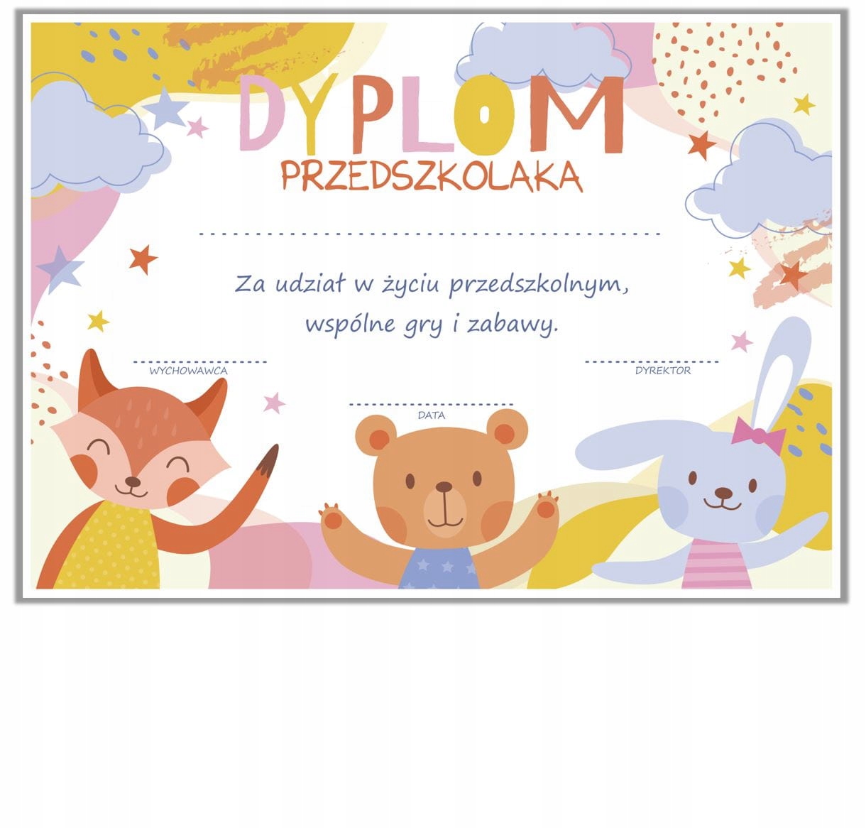 

Dyplom: Przedszkolaka (Wzór 36) format A4