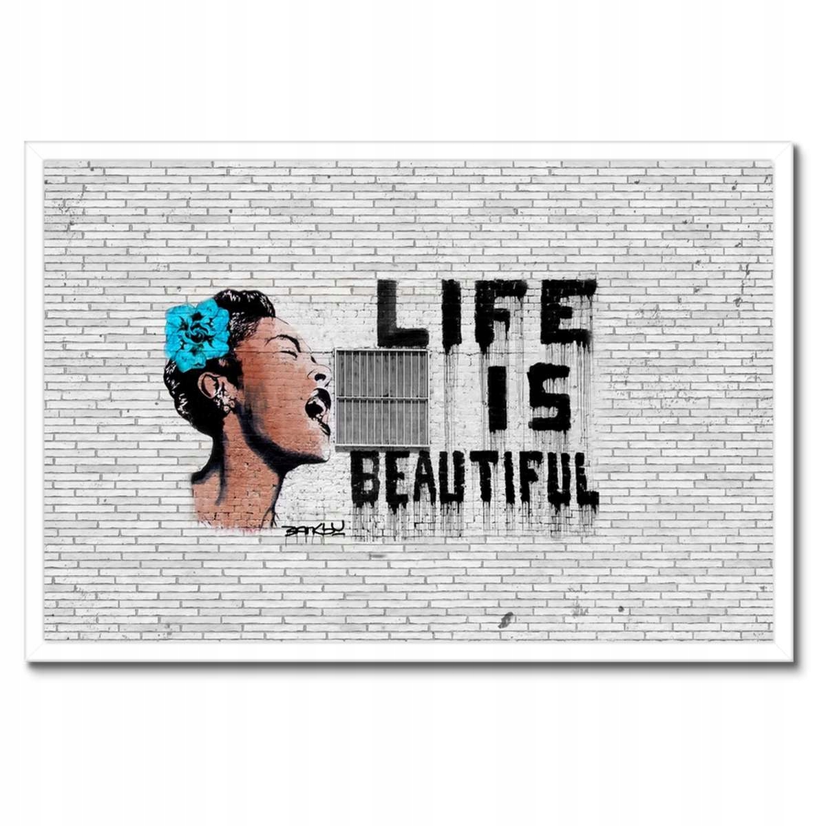 Plakáty v rámu 60x40 Banksy Life jsou krásné