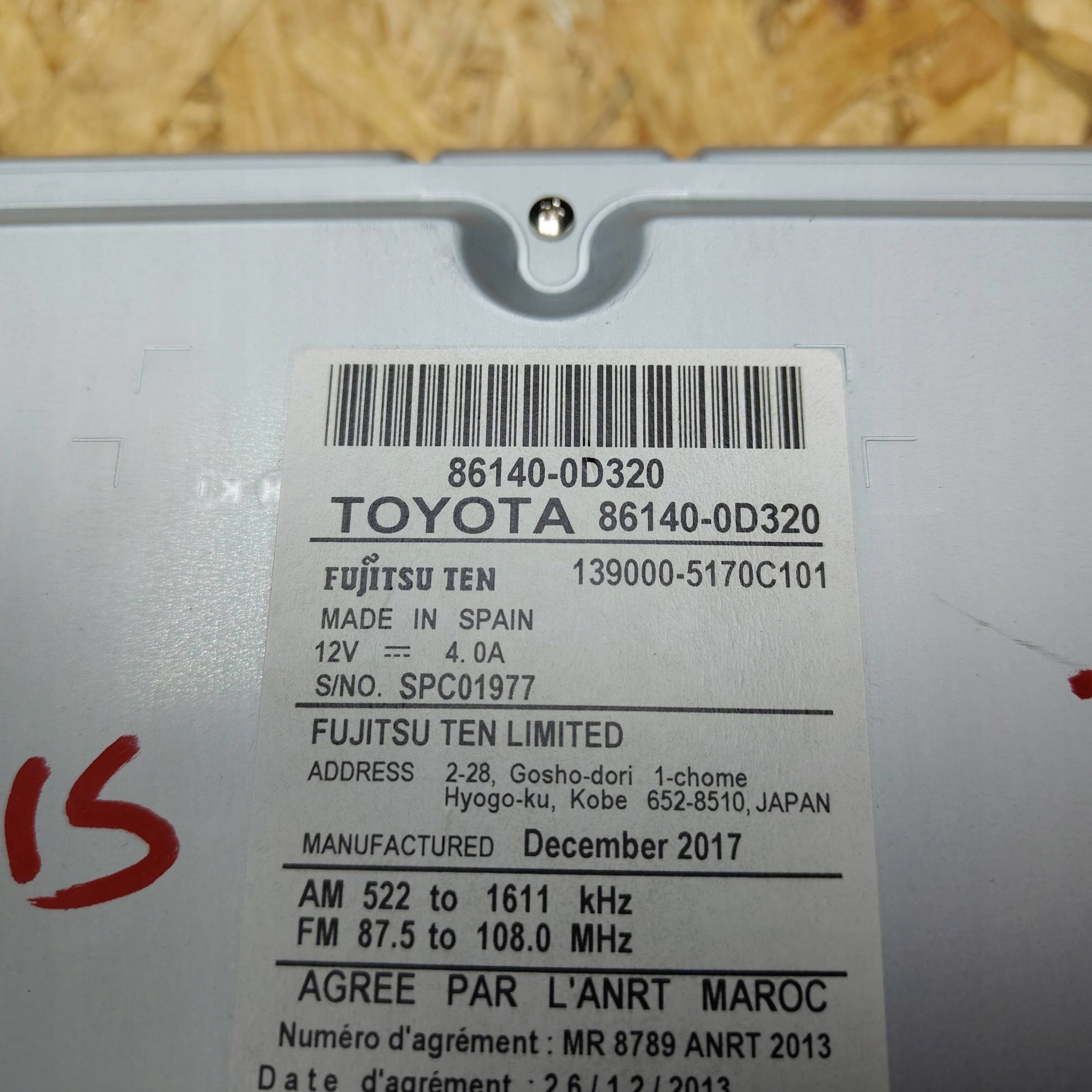 display Toyota Yaris 861400D320