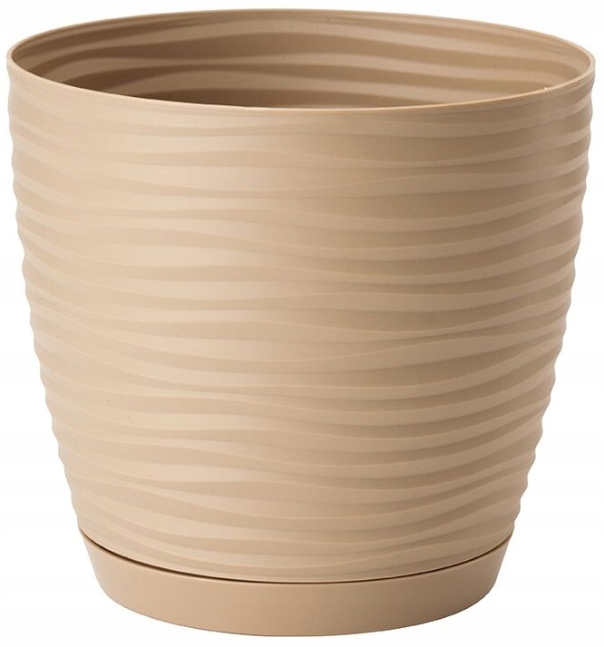 Doniczka okrągła z podstawką SAHARA PETIT 17 KREM Marka Form-Plastic