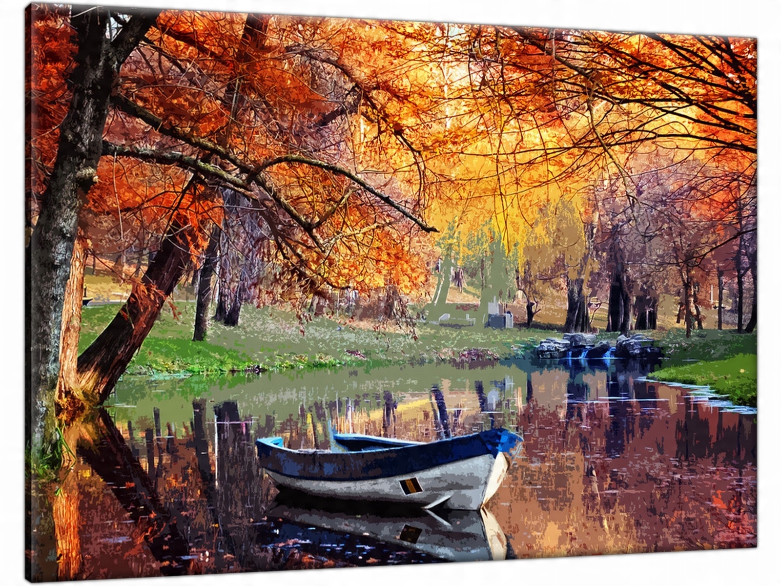 

Park Rzeka Jezioro Jesień 100x70 Obraz Nowoczesny