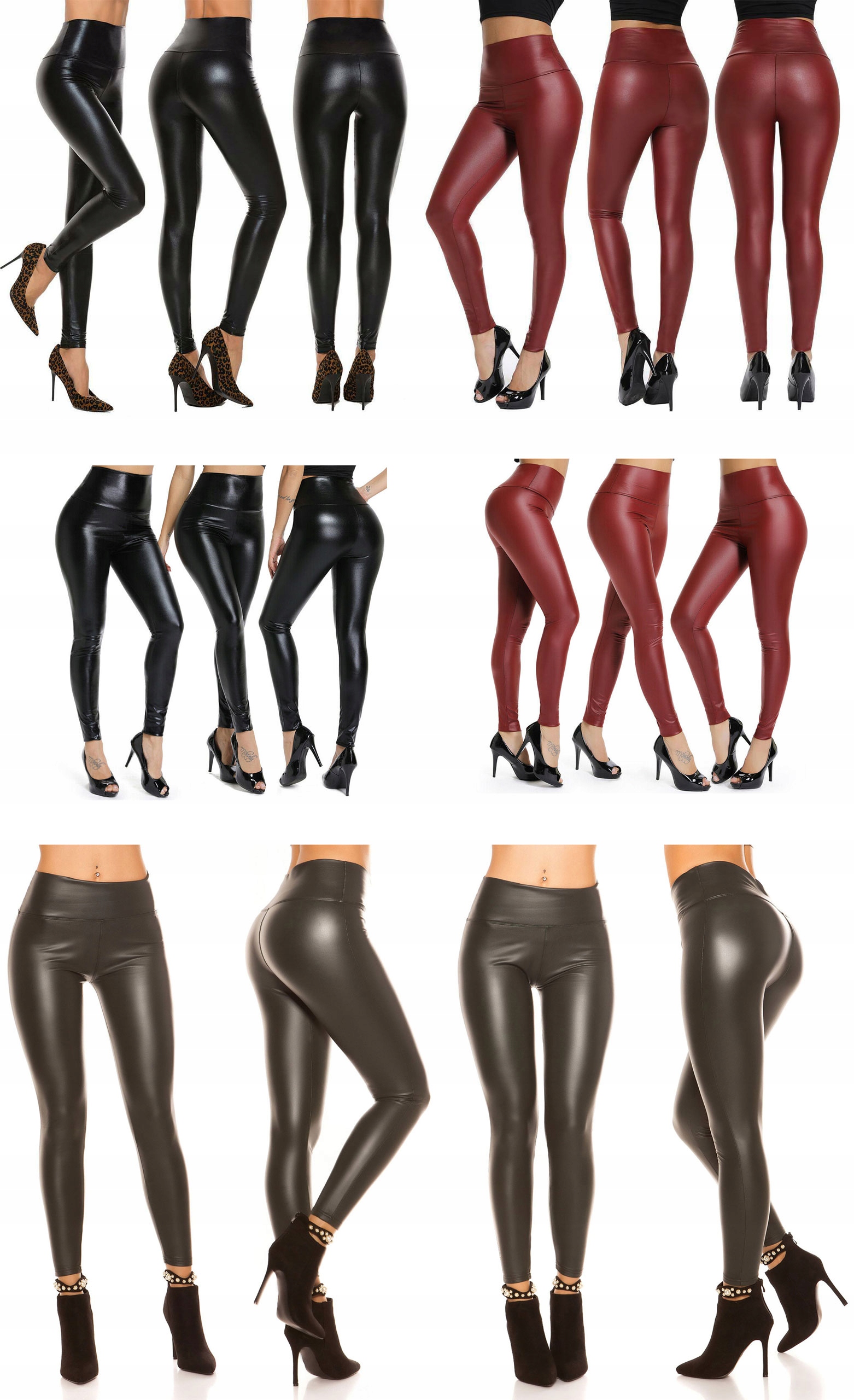 LEGINSY LATEX GETRY SKÓRZANE SPODNIE RURKI LATEKS Szerokość w pasie 75 cm