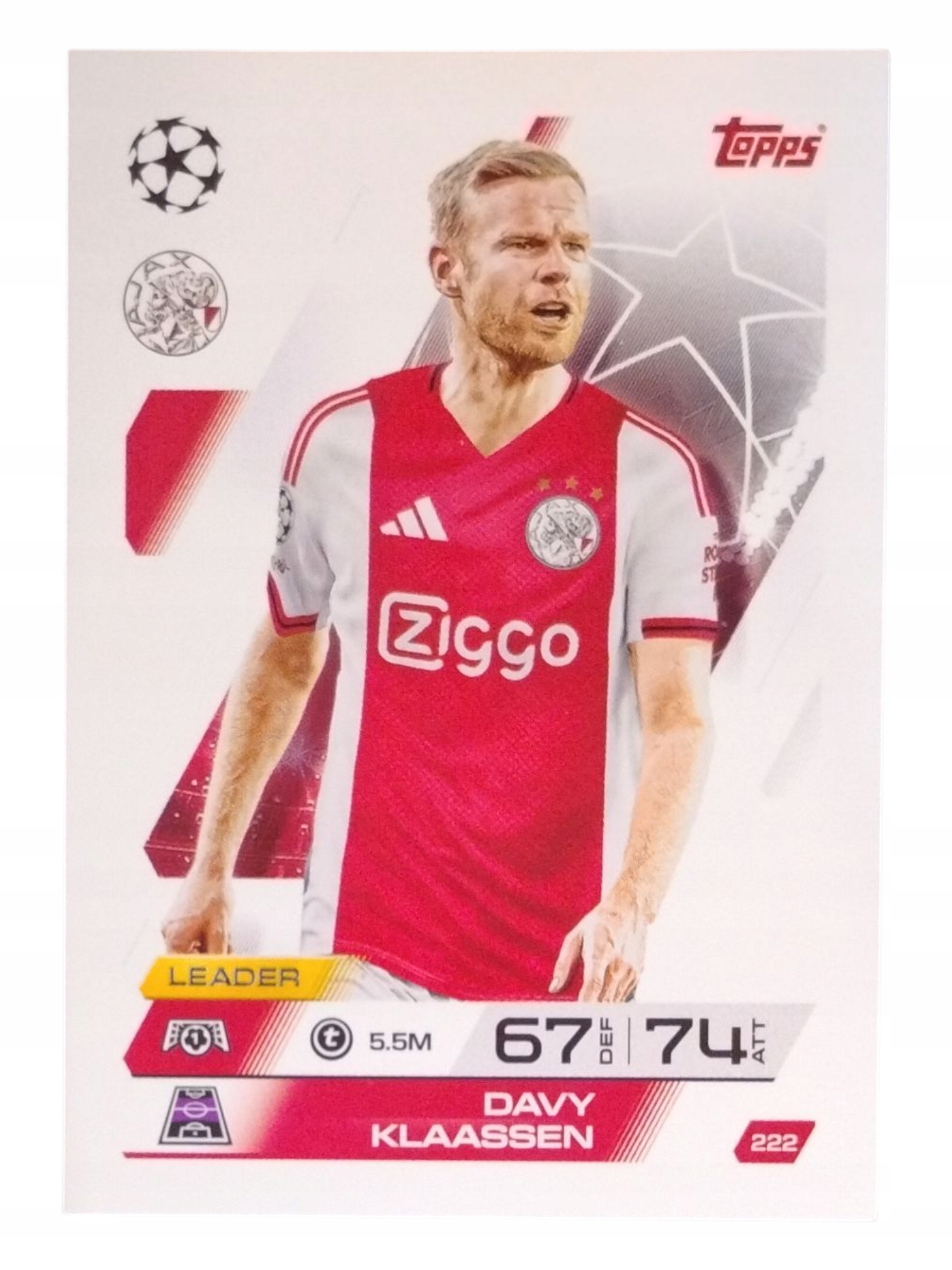 Topps Match Attax 2025-2026 Base Card Davy Klaassen Ajax 222