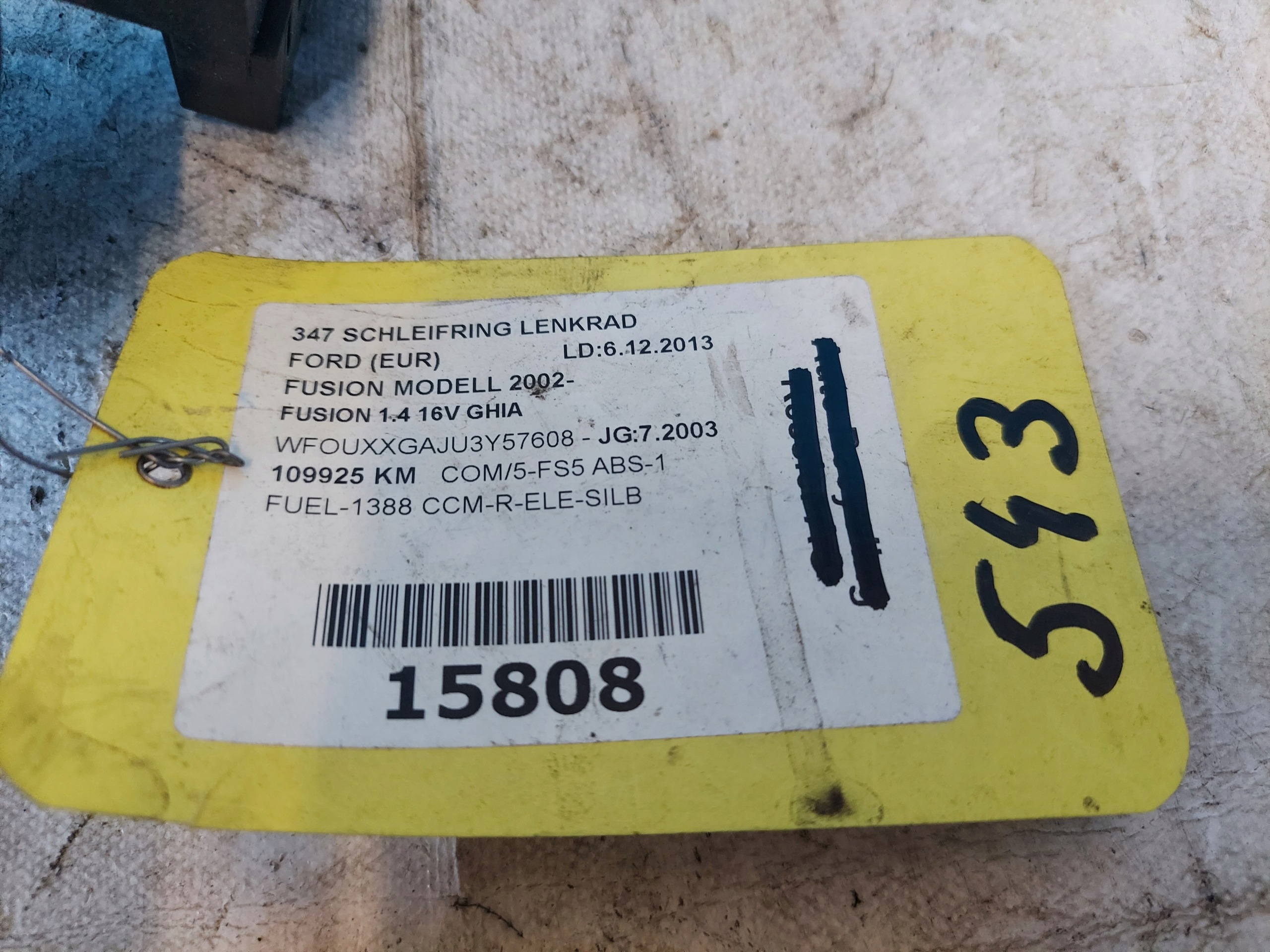 ring airbag FORD FUSION 2003 R 2S6T14A664AB