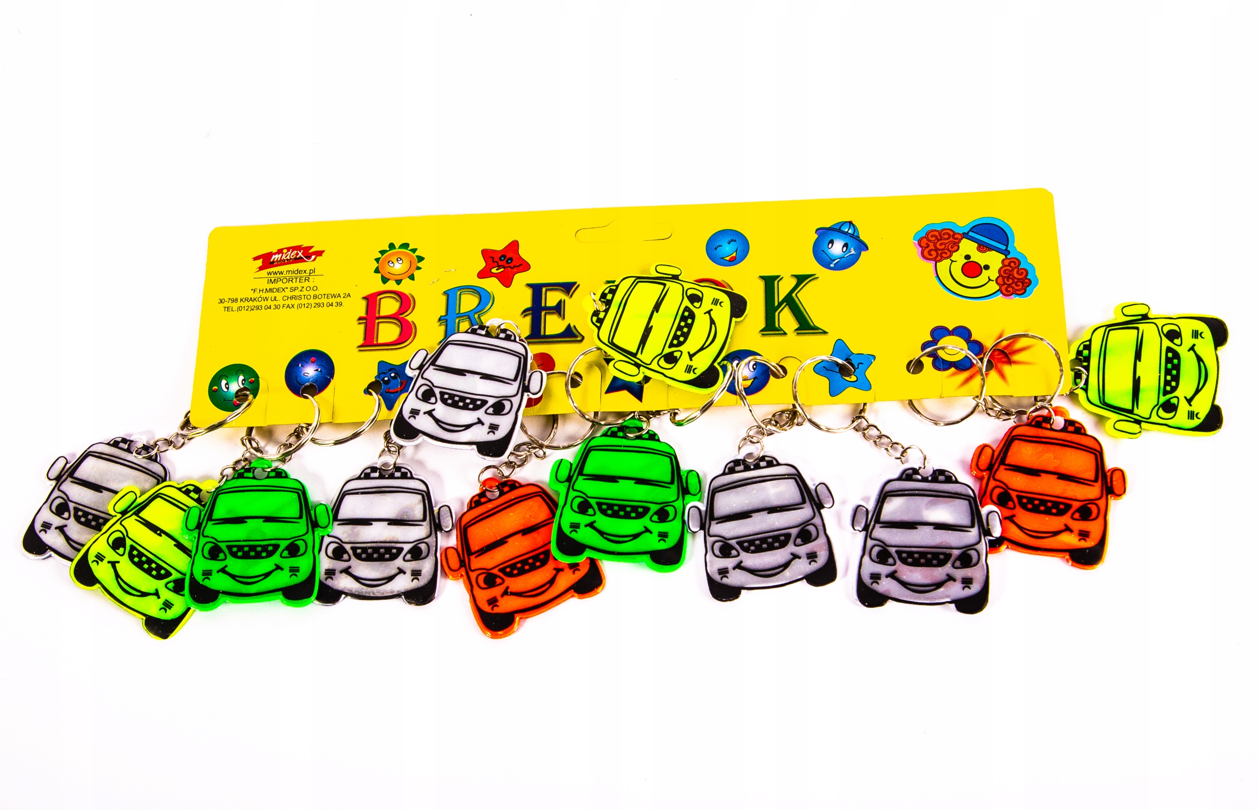 

Brelok Odblaskowy Do Kluczy Plecaka Torby 12szt