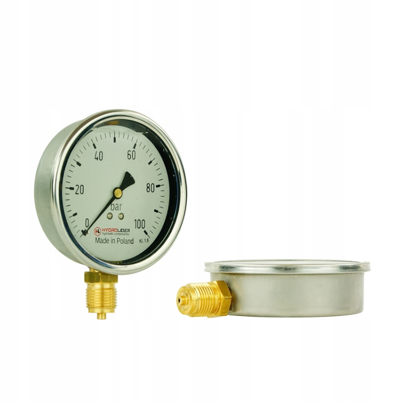 Polské glycerinový manometr s průměrem hodin 100 mm, rozsah výroby